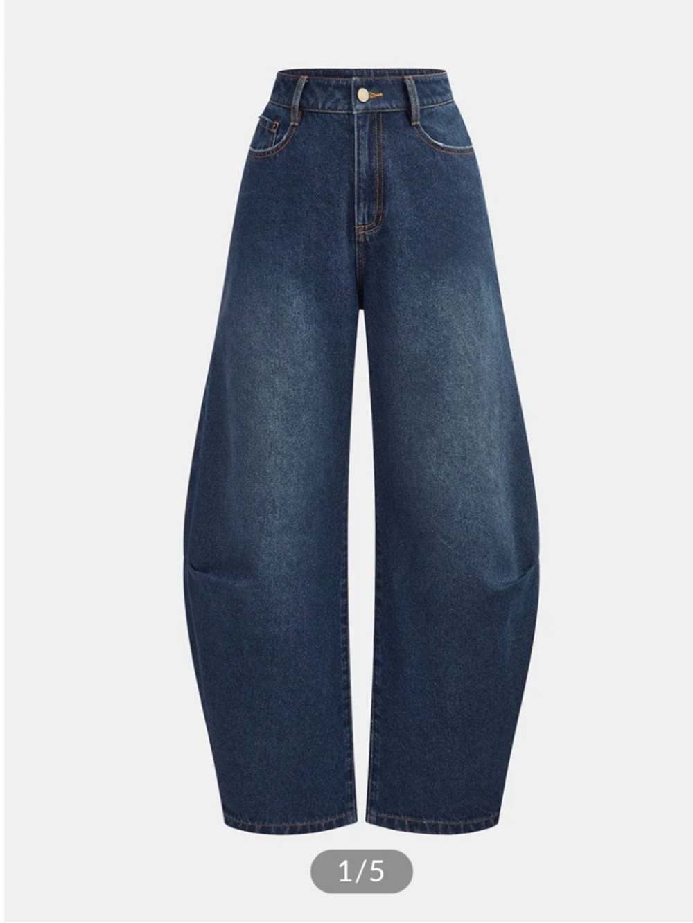 Commense Dark Blue Barrel Leg Jeans